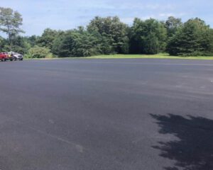 Large commercial parking lot asphalt resurfacing project