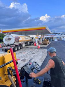Commercial gas station asphalt paving and resurfacing project