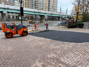 Commercial city street asphalt paving and resurfacing project