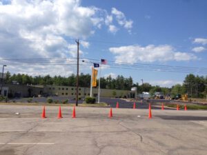 Commercial parking lot crack repair and resurfacing project