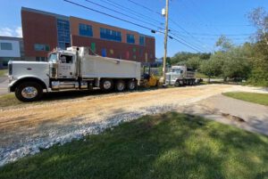 Commercial trucking facility asphalt paving and road construction